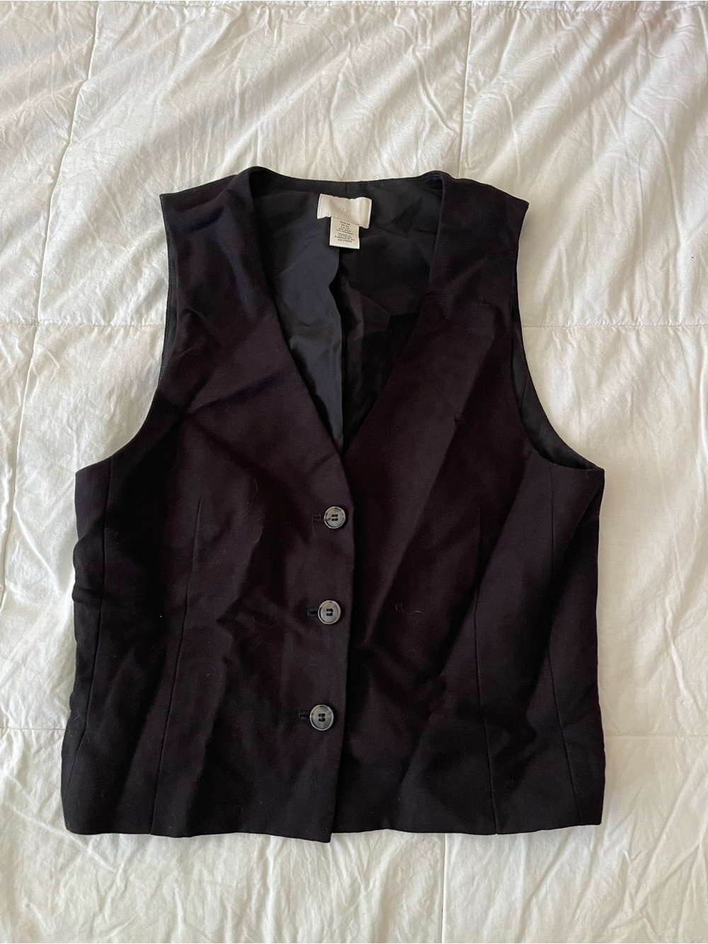 Classic Black Button-Front Vest